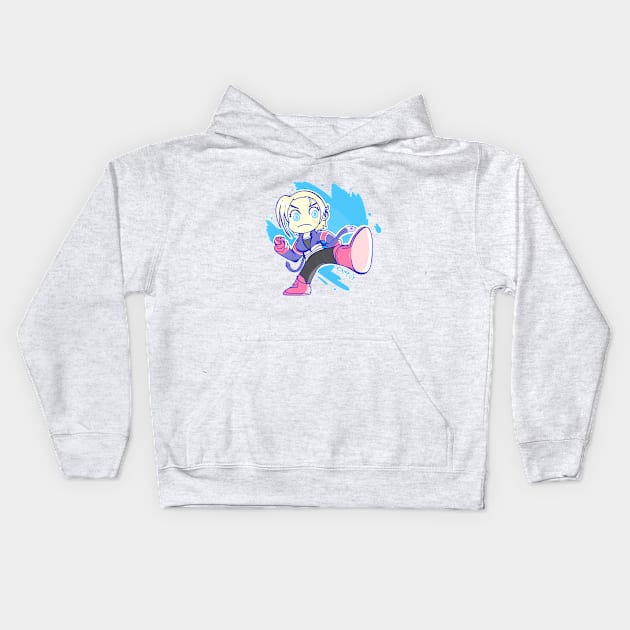 Chibi Fighter: Cammy Kids Hoodie by wisdomeel